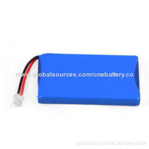 Lithium Polymer Battery, 7.4V/1,650mAh PL754050 with DC Output Connector